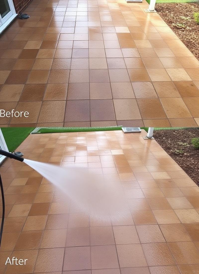 Pressure washed patio